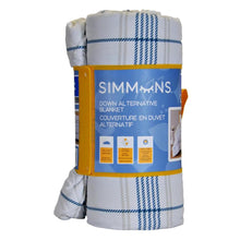 Load image into Gallery viewer, Simmons Down Alternative Blanket Queen Diamond Pattern White/Blue Beige
