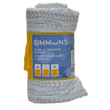 Load image into Gallery viewer, Simmons Down Alternative Blanket King White/Green Grey
