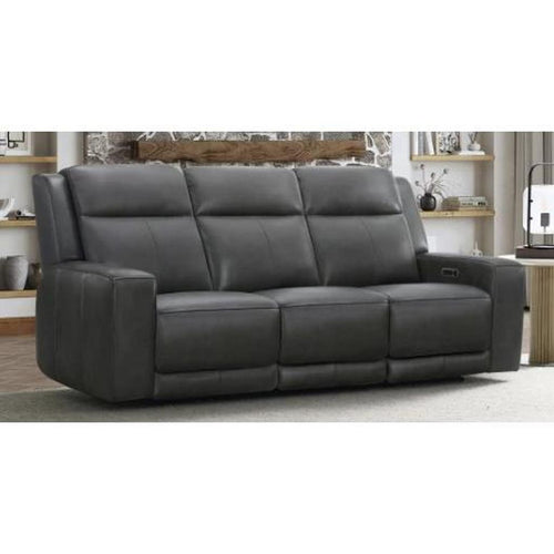 Simon Li Wren Top-grain Leather Power Reclining Sofa Grey
