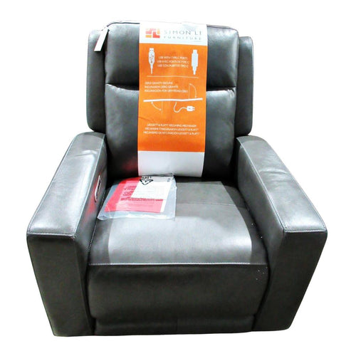 Simon Li – Wren Top-grain Leather Zero Gravity Power Recliner with Power Headrest