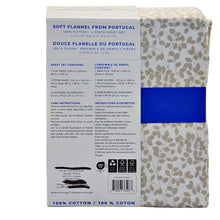 Load image into Gallery viewer, Soft Flannel from Portugal 4 Piece Sheet Set Queen Cream with Print
