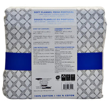 Load image into Gallery viewer, Soft Flannel from Portugal 4 Piece Sheet Set Queen Cream with Taupe Print
