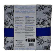 Load image into Gallery viewer, Soft Flannel from Portugal Sheet Set 4-Piece Queen Gray Floral

