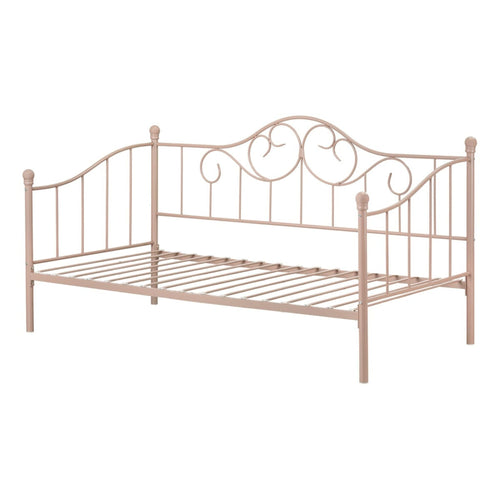 South Shore Lily Rose Metal Twin Daybed w/Metal Slats Pink