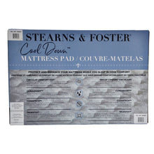 Load image into Gallery viewer, Stearns &amp; Foster Cool Down Mattress Pad Double
