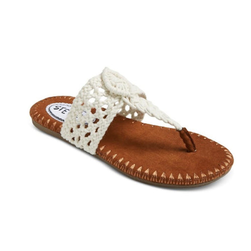 Stevies Girls' Crochet Flip Flop Sandals - Sz: 12/13 Ivory