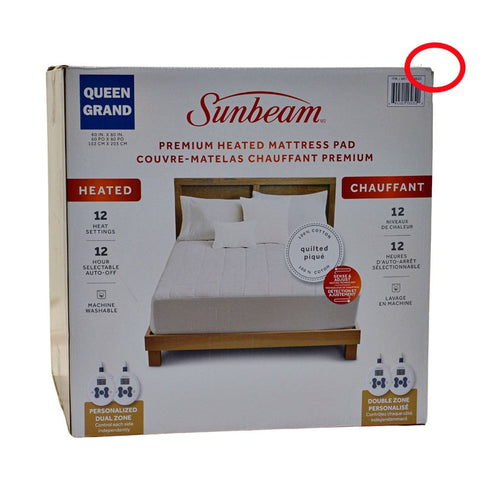 Sunbeam Premium Heated Mattress Pad Queen - White