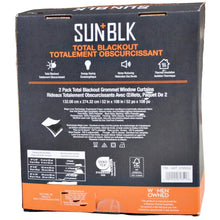 Load image into Gallery viewer, Sunblk Total Blackout Grommet Curtains 2 Panels 108&quot; Gray
