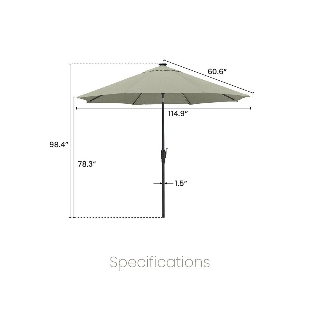 新品Sunvilla 10 'ラウンドソーラーLEDマーケットアンブレラグレー系 Sunvilla 10' Round Solar LED Market Umbrella – Urban Wholesale