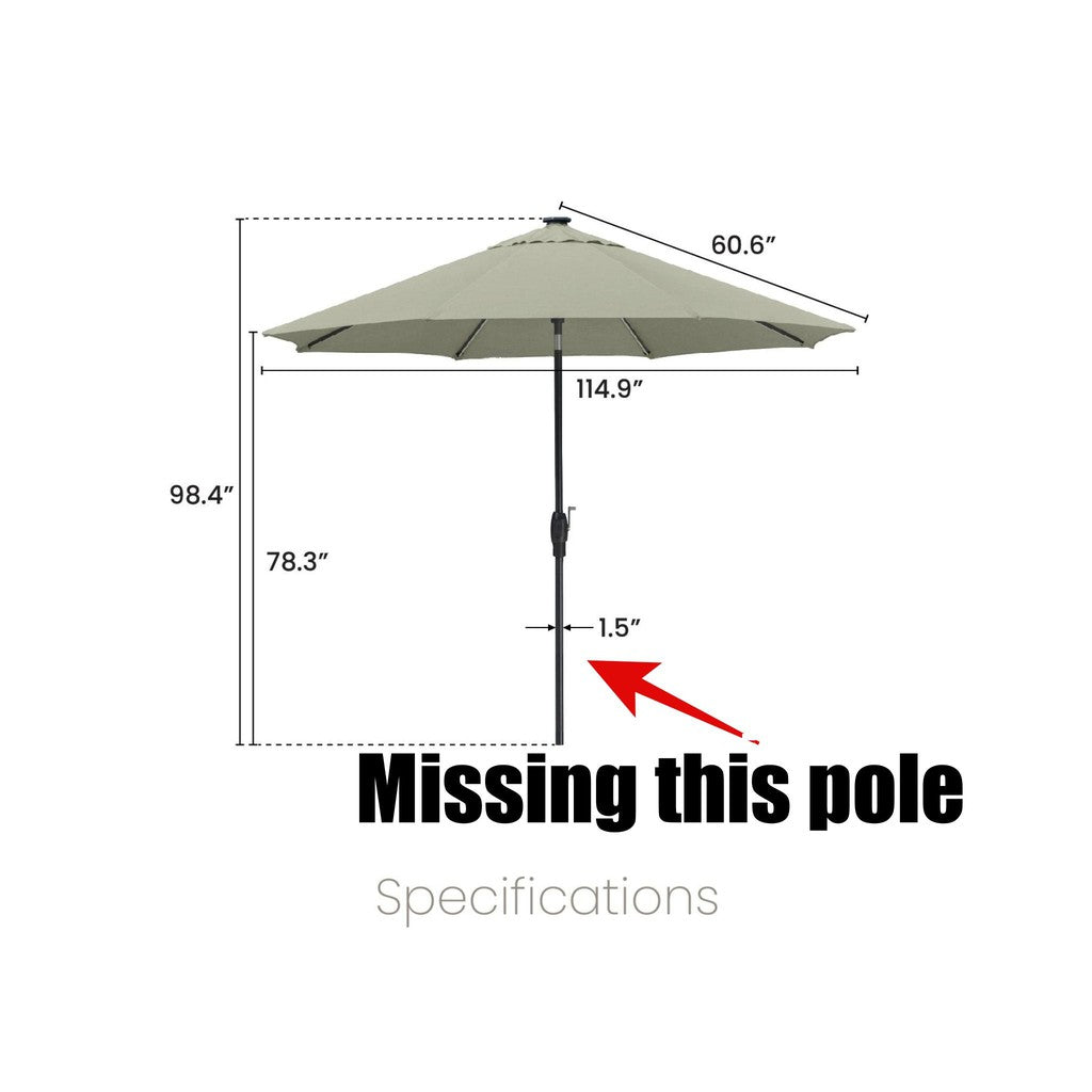 新品Sunvilla 10 'ラウンドソーラーLEDマーケットアンブレラグレー系 SunVilla 10' Round Modern Fiberglass Market Umbrella | Costco
