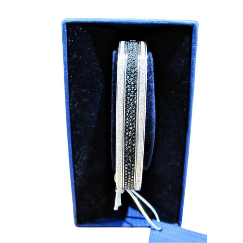 Swarovski Square Bangle Bracelet Black/Silver