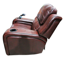 Load image into Gallery viewer, Synergy Leather Home Theatre Power Recliner Brown
