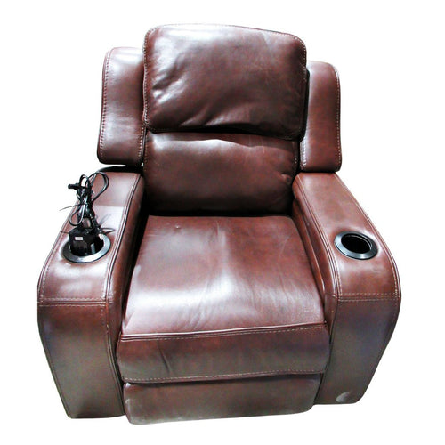 Synergy Leather Home Theatre Power Recliner Brown