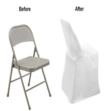 Load image into Gallery viewer, Table Attire Folding Chair Cover White
