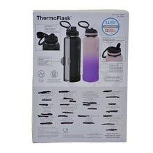 Load image into Gallery viewer, ThermoFlask 2 Pack hot/cold flasks w/ Spout Lids and Straw Lids 1.2L - Black, Pink/Purple
