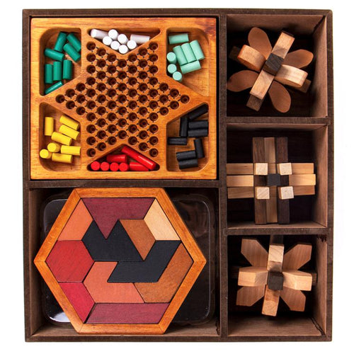 ThinkBox Thinking Wood Puzzles & Games 5pk