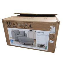 Load image into Gallery viewer, Thomasville Fabric Chair With Storage Ottoman Grey
