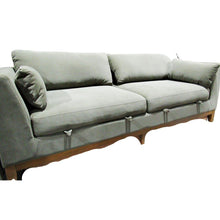 Load image into Gallery viewer, Thomasville Fabric Sofa with Storage Seats Green
