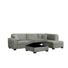 Load image into Gallery viewer, Thomasville Miles Right-hand Facing 3-piece Fabric Sectional with Storage Ottoman ( Grey)
