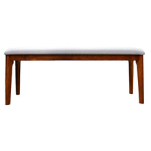 Load image into Gallery viewer, Threshold Astrid Mid-Century Dining Bench with Upholstered Seat - Walnut
