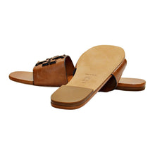 Load image into Gallery viewer, Tory Burch Women&#39;s Ines Goat Leather Flat Sandal Slide US 10M Tan
