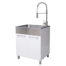 Load image into Gallery viewer, Transform 28 in. Laundry Cabinet with Stainless Steel Sink with Pull Down Faucet
