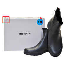 Load image into Gallery viewer, Tretorn Women&#39;s Chelsea Lina Waterproof Block Heel Slip on Rain Boots 10 M Black
