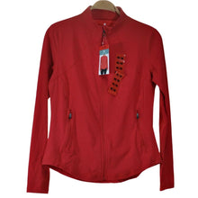 Load image into Gallery viewer, Tuff Veda Ladies Full Zip Long Sleeve Yoga Jacket Red - M
