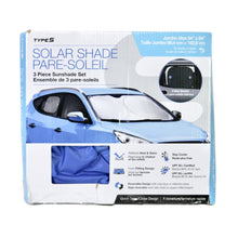 Load image into Gallery viewer, TypeS Solar Shade 3-Piece 34&quot; X 64&quot; 3 Piece Sunshade Set - Blue
