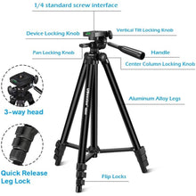 Load image into Gallery viewer, UBeesize 60” Phone Tripod w/ Carry Bag, Remote, Cell Phone Mount Holder-Liquidation Store
