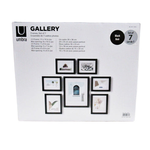 Umbra Gallery Set of 7 Frames Black