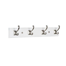 Load image into Gallery viewer, Bulldog Hardware Satin Nickel Garment Hook with White Rail
