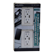 Load image into Gallery viewer, Charging Essentials USB A &amp; C Tamper Resistant Receptacle, 2-pack
