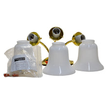 Load image into Gallery viewer, Progress Lighting 3 Light Bracket with White Opal Glass Polished Brass
