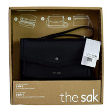 Load image into Gallery viewer, The Sak Genuine Leather 3 in 1 Convertible Phone Wallet - Black
