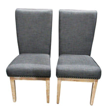 Load image into Gallery viewer, Upholstered Studded Dining Chairs Brown
