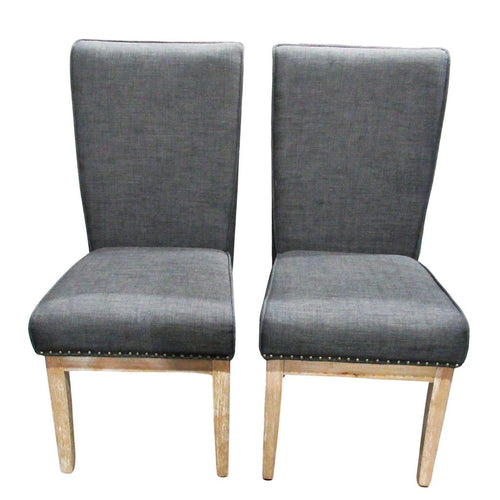 Upholstered Studded Dining Chairs Brown