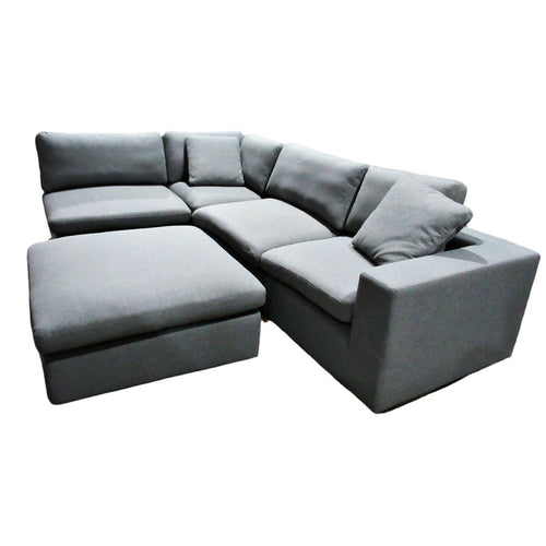 Urban Lounge 5-piece Fabric Sectional Dark Grey