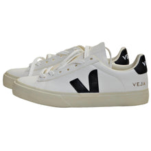 Load image into Gallery viewer, VEJA Women&#39;s Campo Chromefree Leather Sneakers White/Black Size 7
