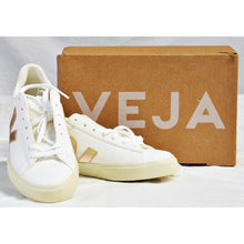 Load image into Gallery viewer, VEJA Women&#39;s Campo Classic Leather Sneakers White/Gold Size 10
