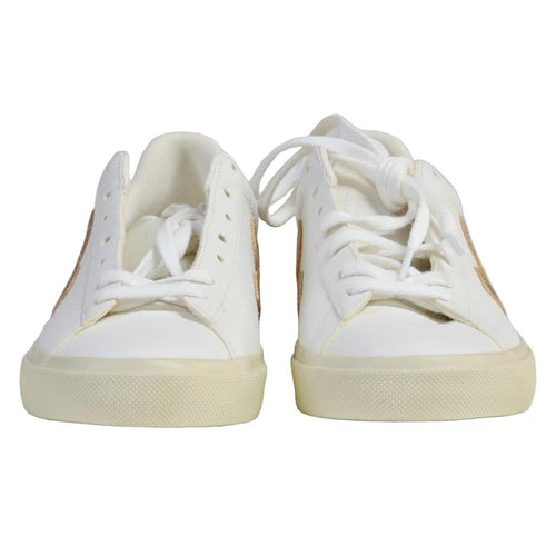 VEJA Women's Campo Classic Leather Sneakers White/Gold Size 10