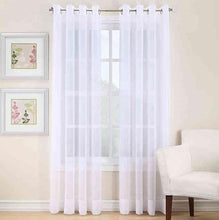 Load image into Gallery viewer, Voile Sheer Grommet Window Curtain Panel 95&quot; White
