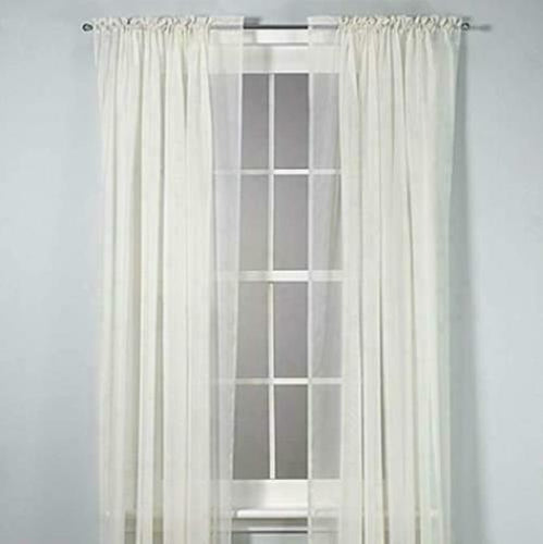Voile Sheer Rod Pocket Window Curtain Panel 84