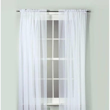 Load image into Gallery viewer, Voile Sheer Rod Pocket Window Curtain Panel 95&quot; White
