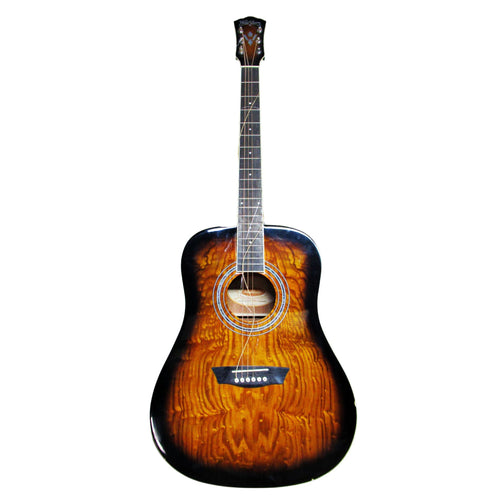 Washburn Premium Acoustic Guitar Pack Quilted Maple Top Vintage Tobacco Burst