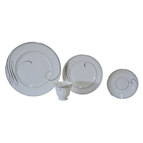 Waterford Ballet Ribbon 4-Piece Dish Setting White/platinum