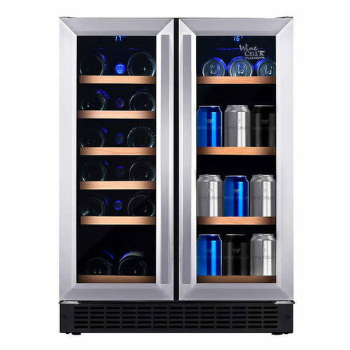 Wine Cell’R Stainless Steel Glass Door Beverage Center WC1958PLBC
