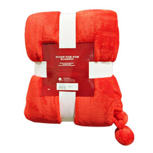 Load image into Gallery viewer, Wondershop Plush Pom Pom Blanket Red
