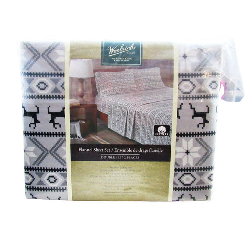 Woolrich Flannel Sheet Set Double Grey