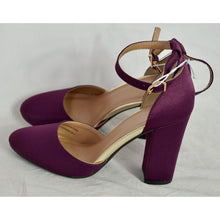 Load image into Gallery viewer, A New Day Women&#39;s Eloisa Satin Mary Jane Heel Pumps Burgundy 5.5
